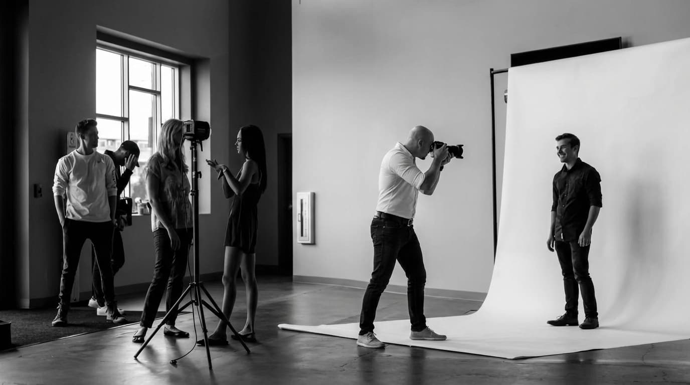 Professioneller Fotograf in Wien - Studio mit Kameraausrüstung
